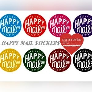 50 Package stickers Happy Mail 1.5” sticker seal